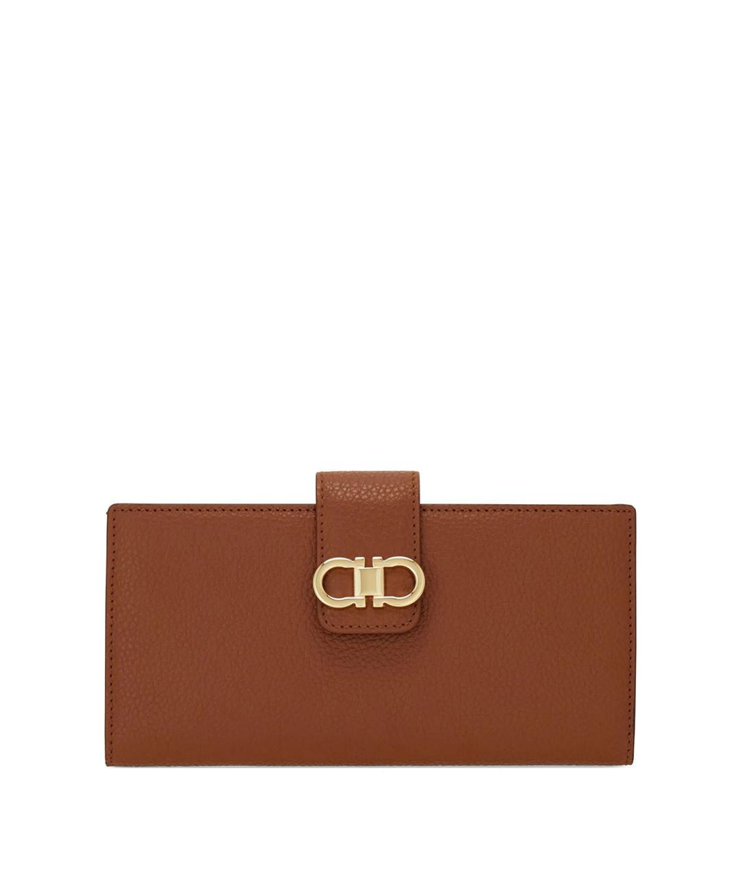 FERRAGAMO Коричневый кожаный кошелек, фото 1