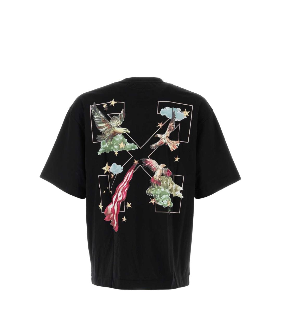 OFF-WHITE Черная хлопковая футболка, фото 2