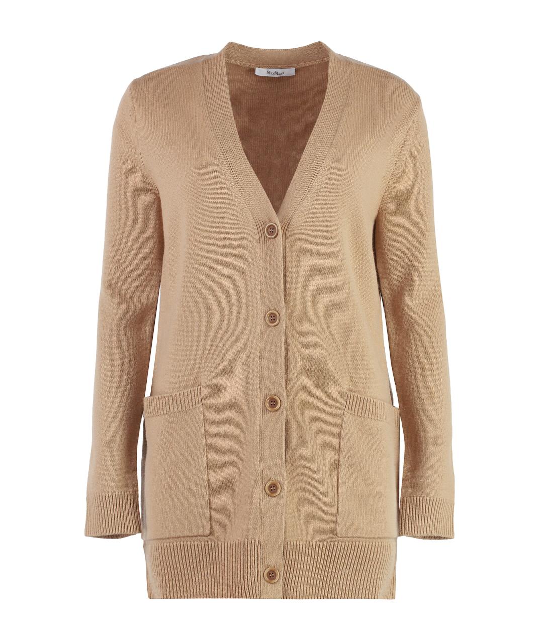 MAX MARA Бежевый кашемировый кардиган, фото 1