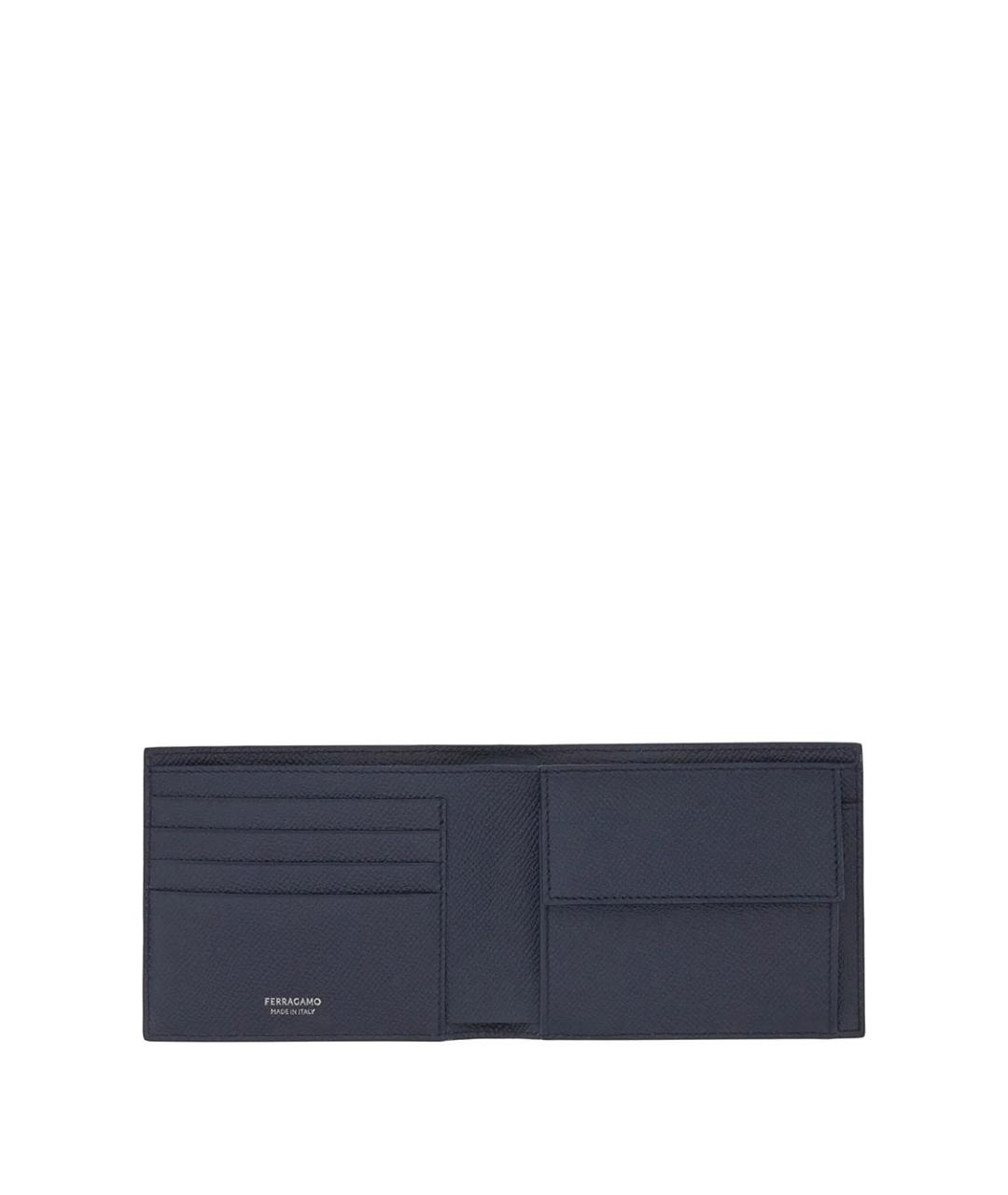 FERRAGAMO Синий кожаный кошелек, фото 2