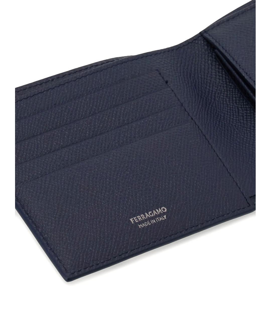 FERRAGAMO Синий кожаный кошелек, фото 5