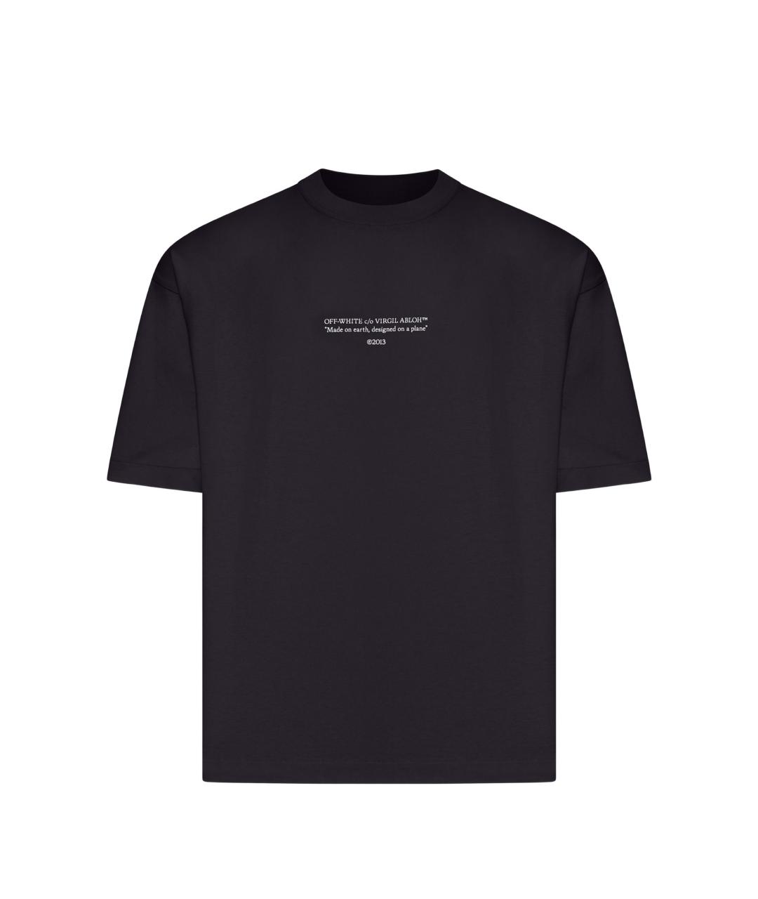 OFF-WHITE Черная хлопковая футболка, фото 1