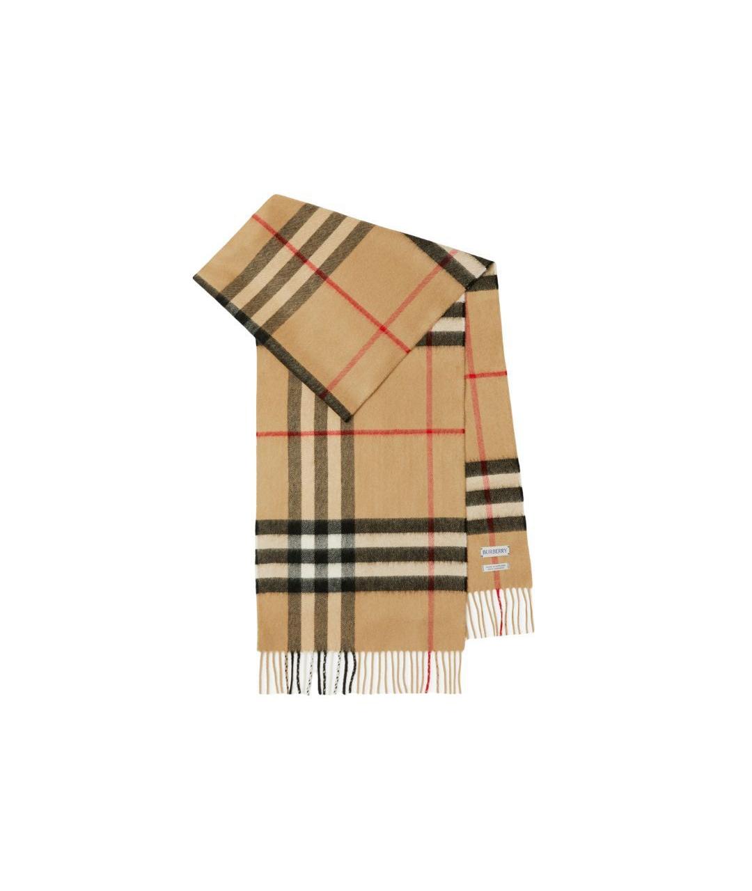 BURBERRY Бежевый кашемировый шарф, фото 1