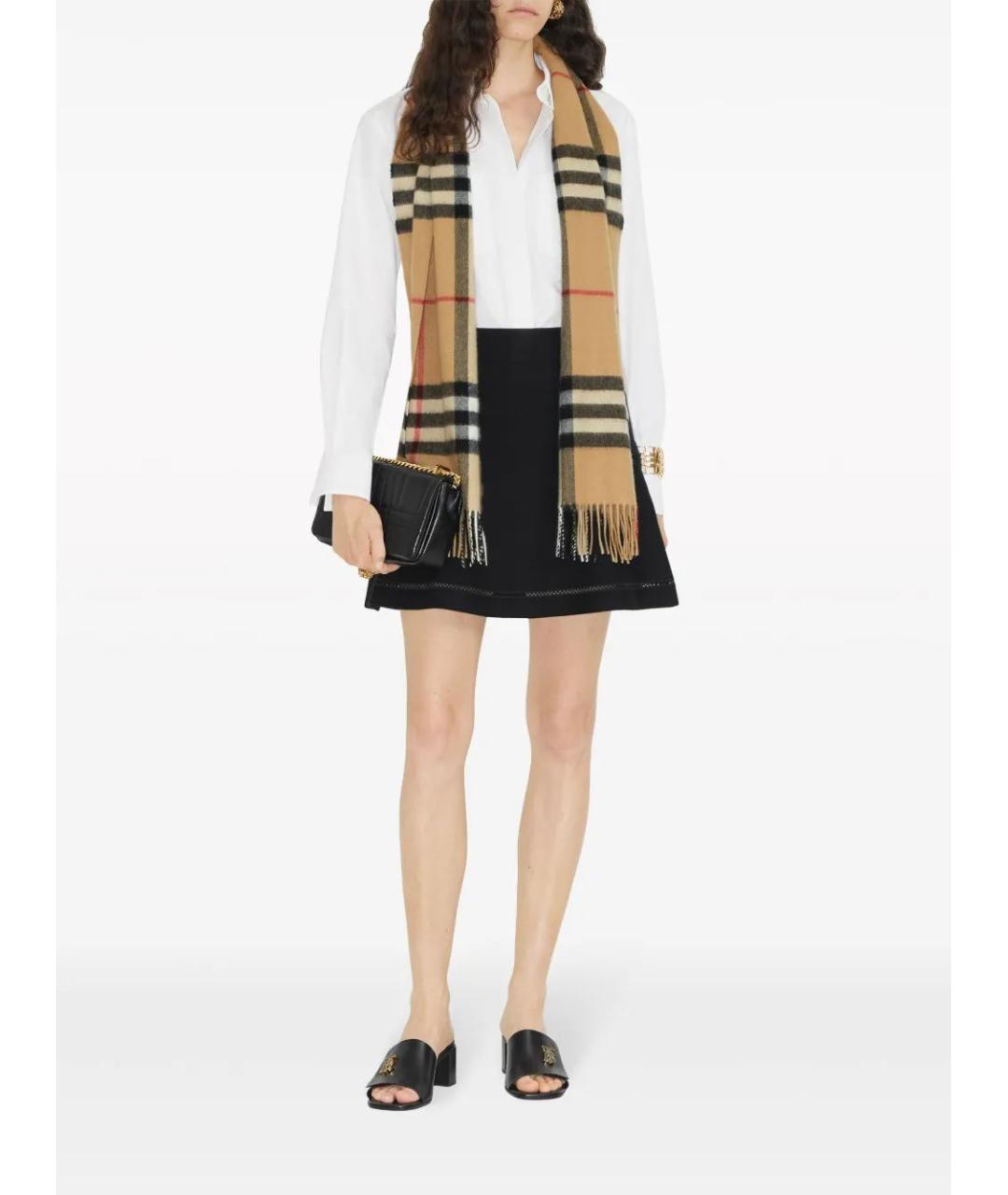 BURBERRY Бежевый кашемировый шарф, фото 5
