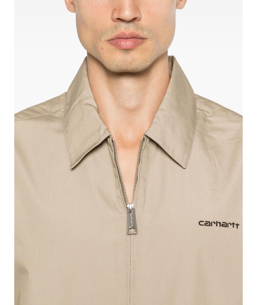CARHARTT WIP Бежевая хлопковая кэжуал рубашка, фото 3