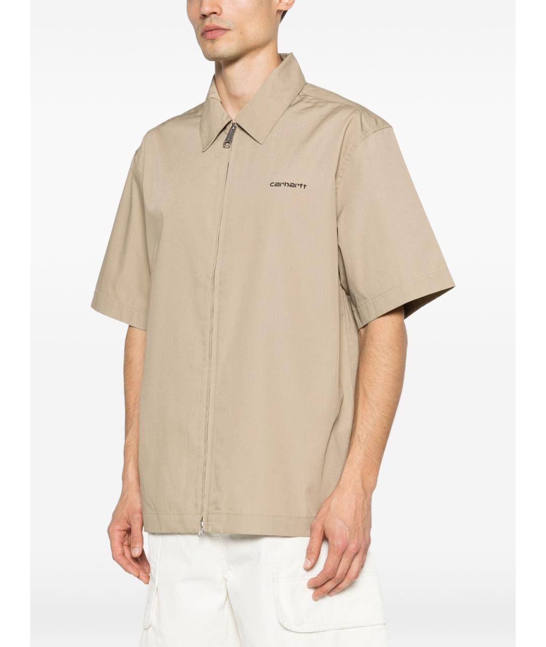 CARHARTT WIP Бежевая хлопковая кэжуал рубашка, фото 4