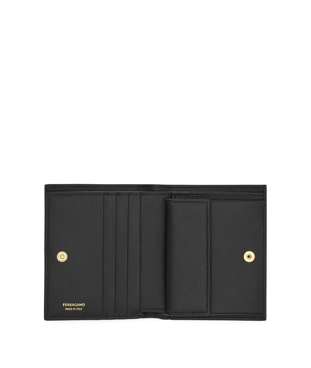 FERRAGAMO Черный кожаный кошелек, фото 2