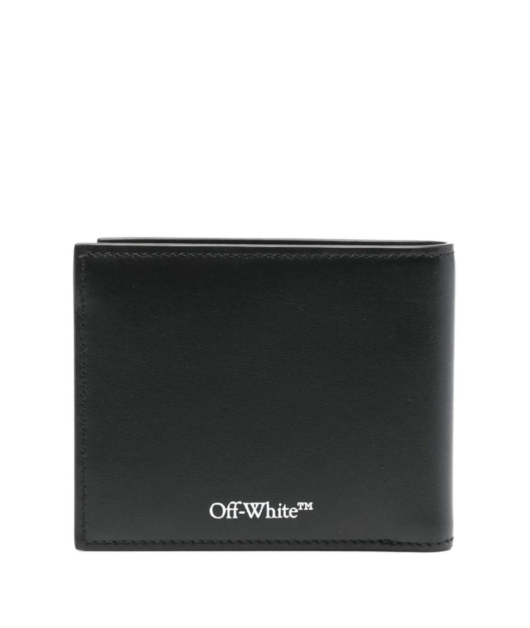 OFF-WHITE Черный кожаный кошелек, фото 2