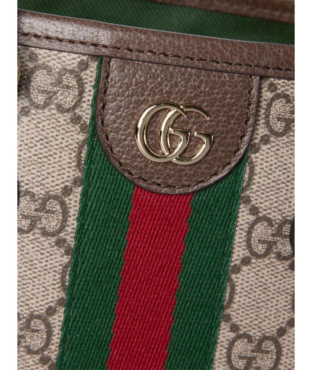 GUCCI Бежевая тканевая сумка с короткими ручками, фото 5