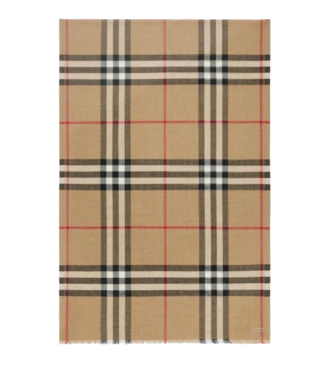 BURBERRY Бежевый шерстяной шарф, фото 1