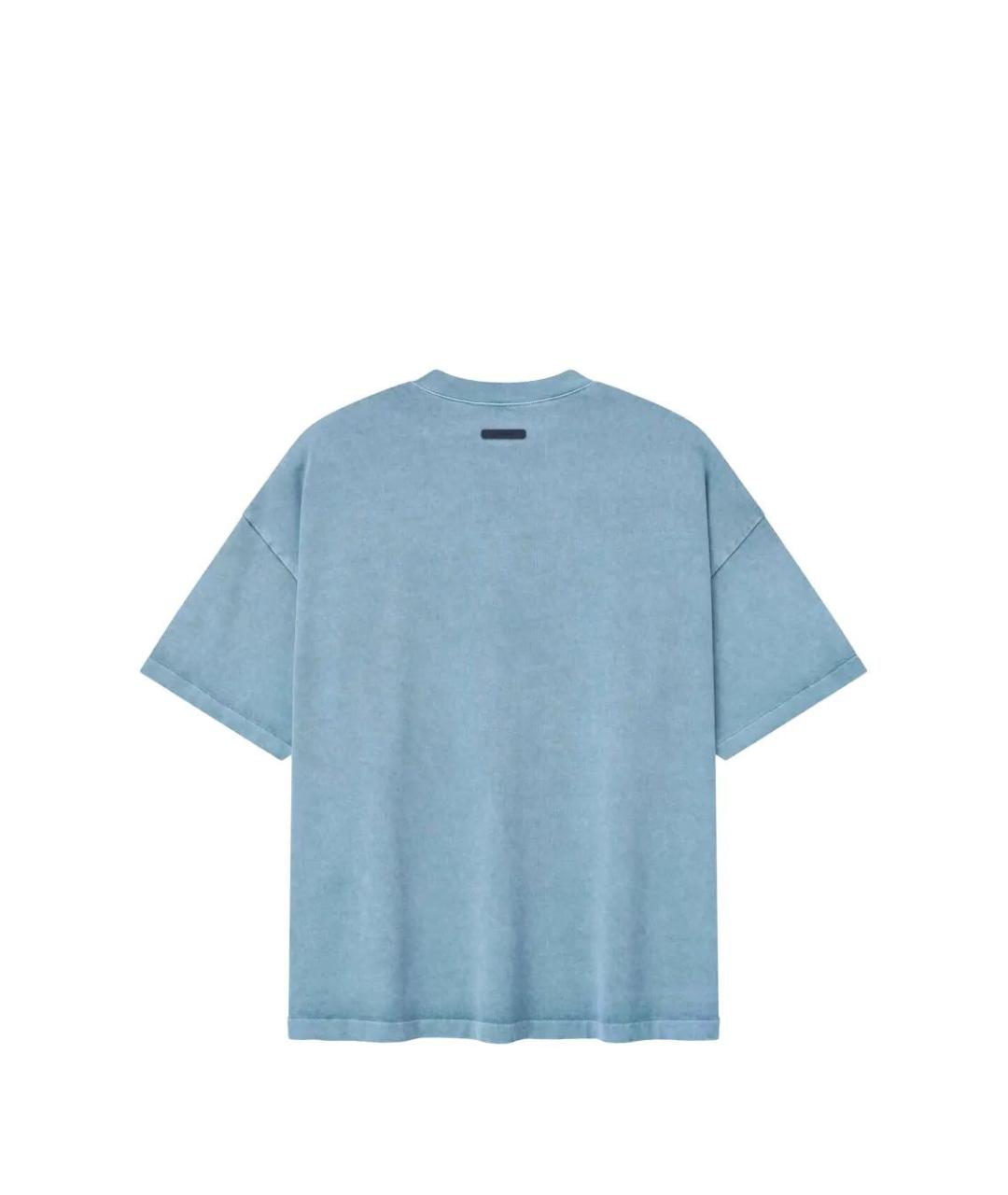 FEAR OF GOD ESSENTIALS Голубая хлопковая футболка, фото 3