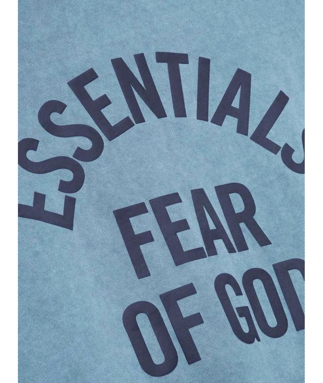 FEAR OF GOD ESSENTIALS Голубая хлопковая футболка, фото 4