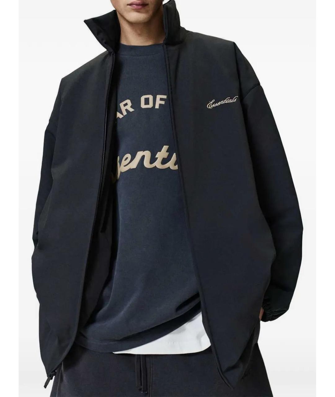 FEAR OF GOD ESSENTIALS Черная хлопковая футболка, фото 2