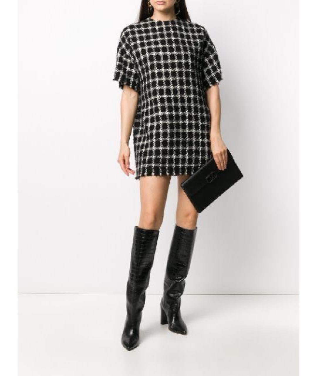 VALENTINO Черное твидовое повседневное платье, фото 5