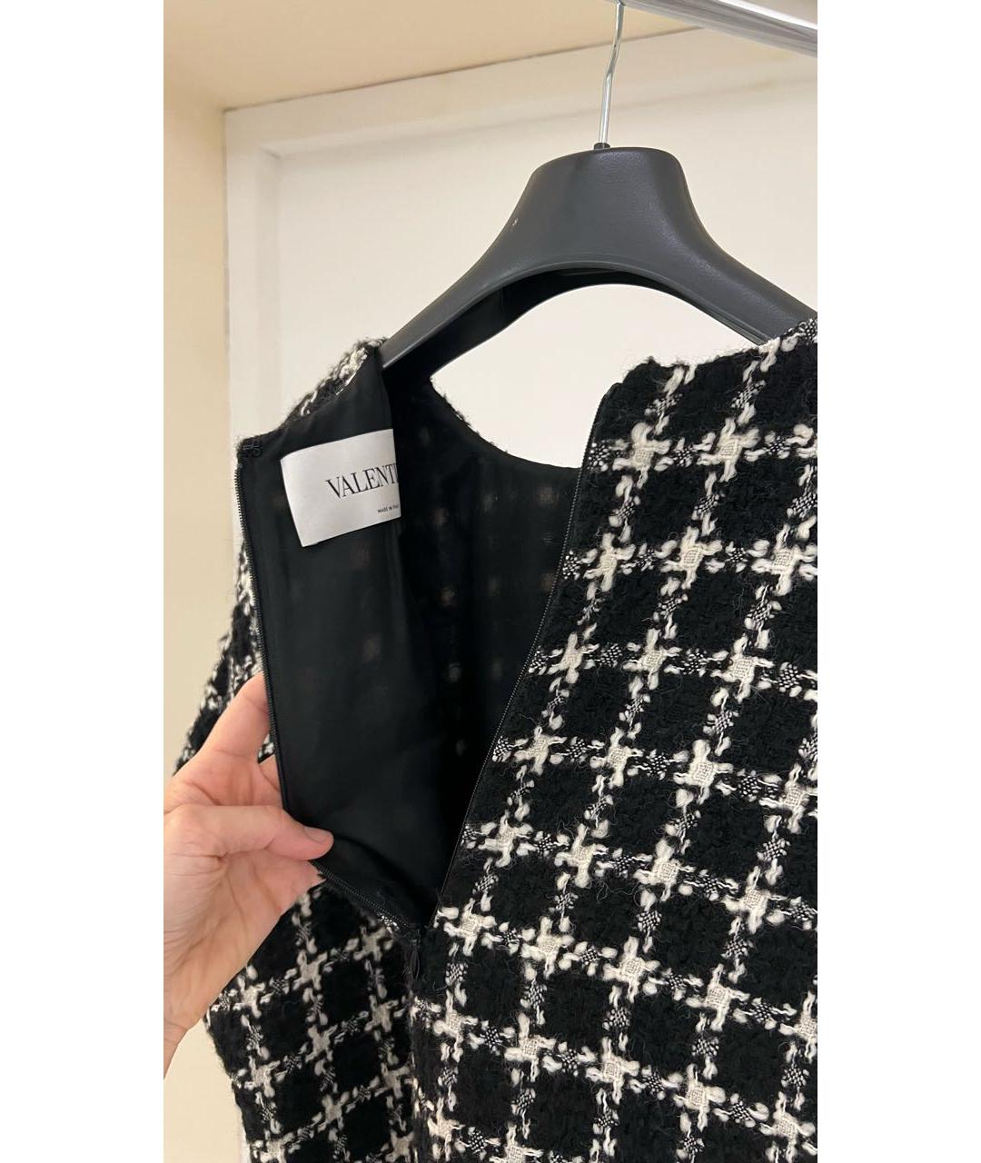 VALENTINO Черное твидовое повседневное платье, фото 3
