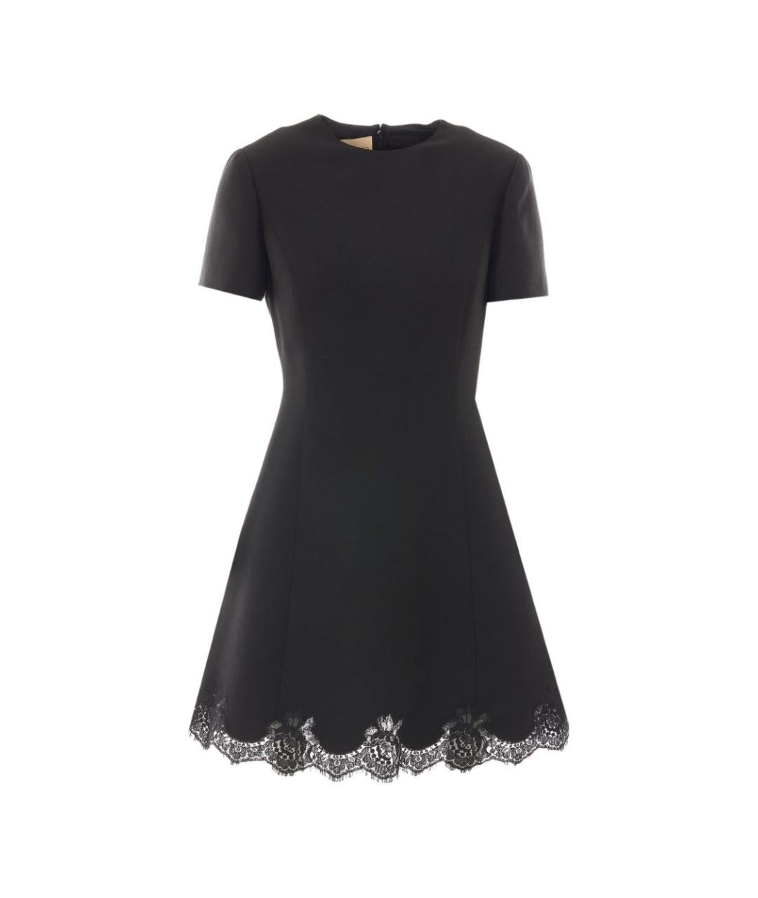 VALENTINO Черное шерстяное вечернее платье, фото 1