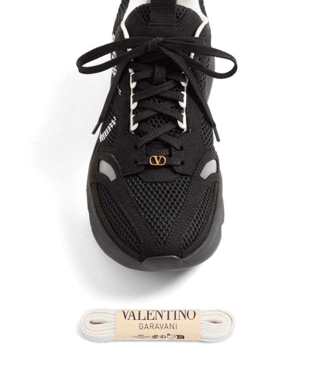 VALENTINO Черные текстильные низкие кроссовки / кеды, фото 4