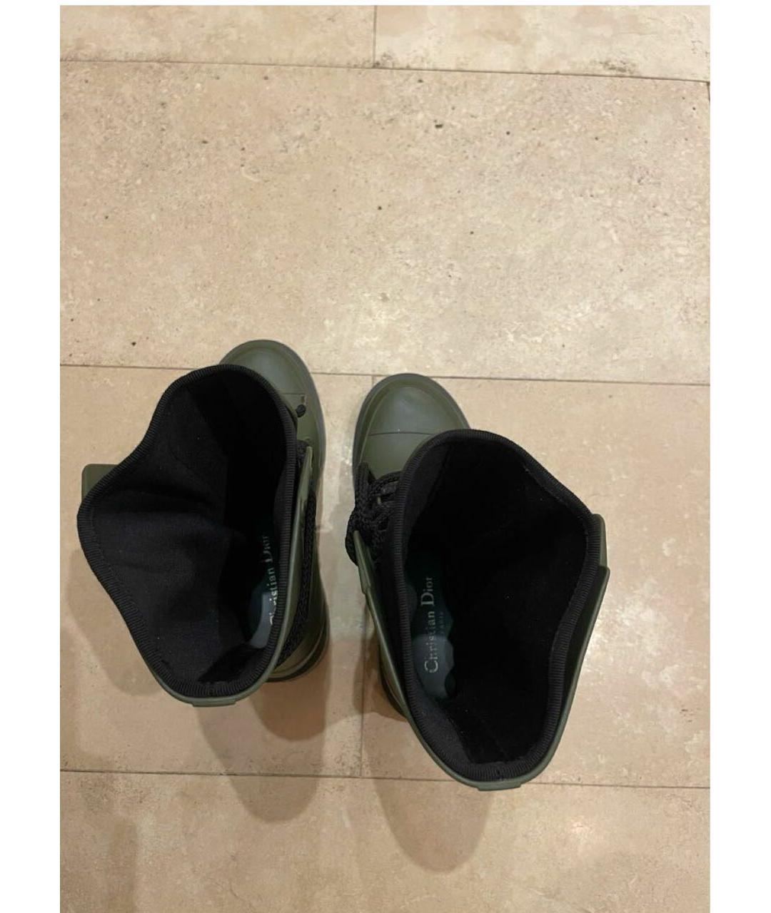 CHRISTIAN DIOR Хаки резиновые сапоги, фото 5