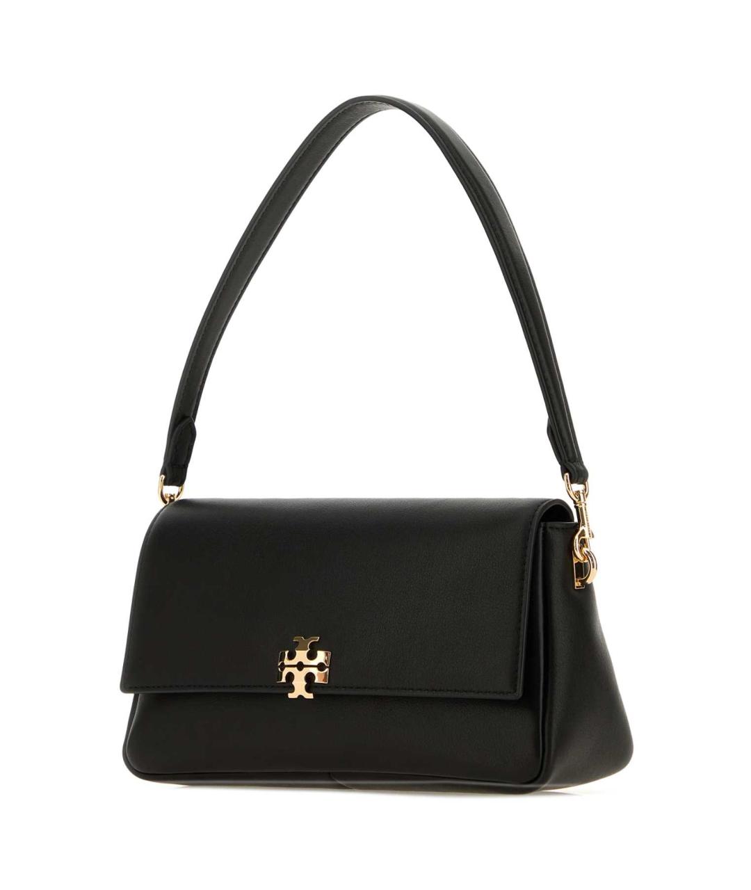 TORY BURCH Черная кожаная сумка с короткими ручками, фото 2