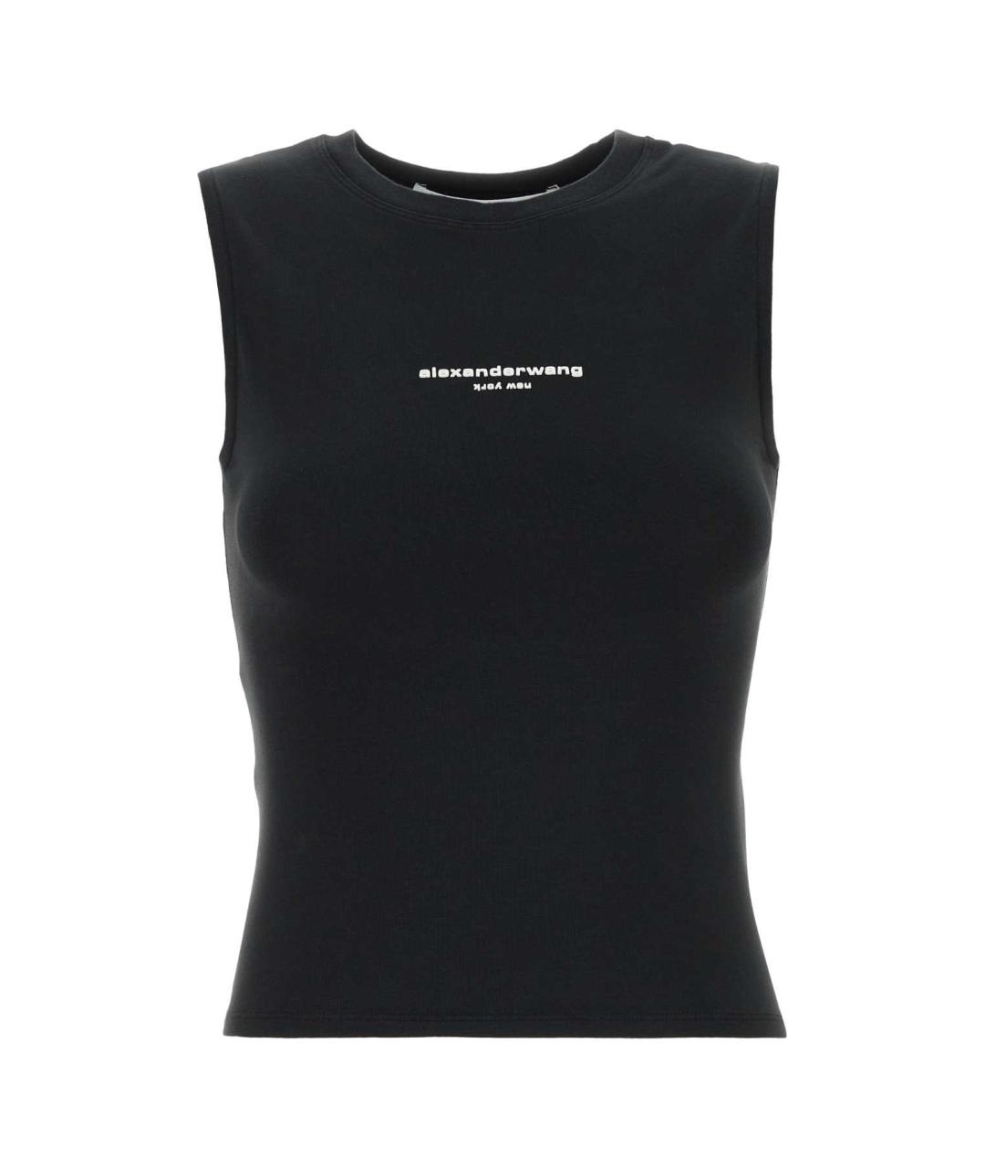 ALEXANDER WANG Черная хлопковая майка, фото 1