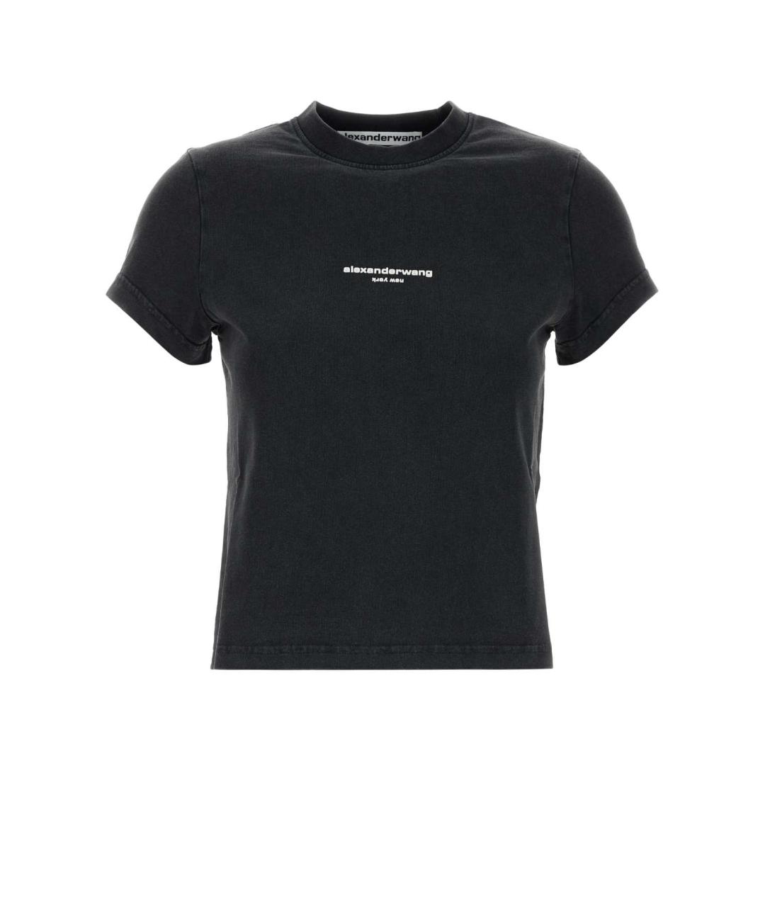 ALEXANDER WANG Черная хлопковая футболка, фото 1