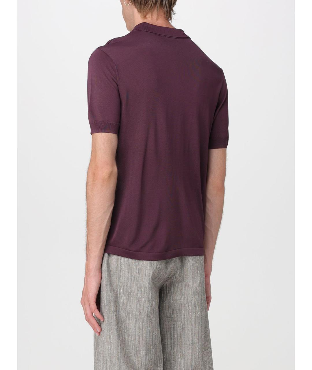 EMPORIO ARMANI Фиолетовое вискозное поло с коротким рукавом, фото 2