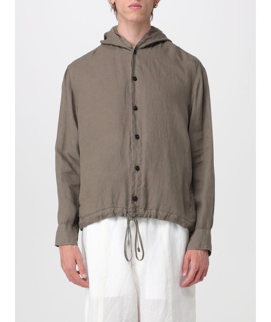 EMPORIO ARMANI Коричневая льняная куртка, фото 1
