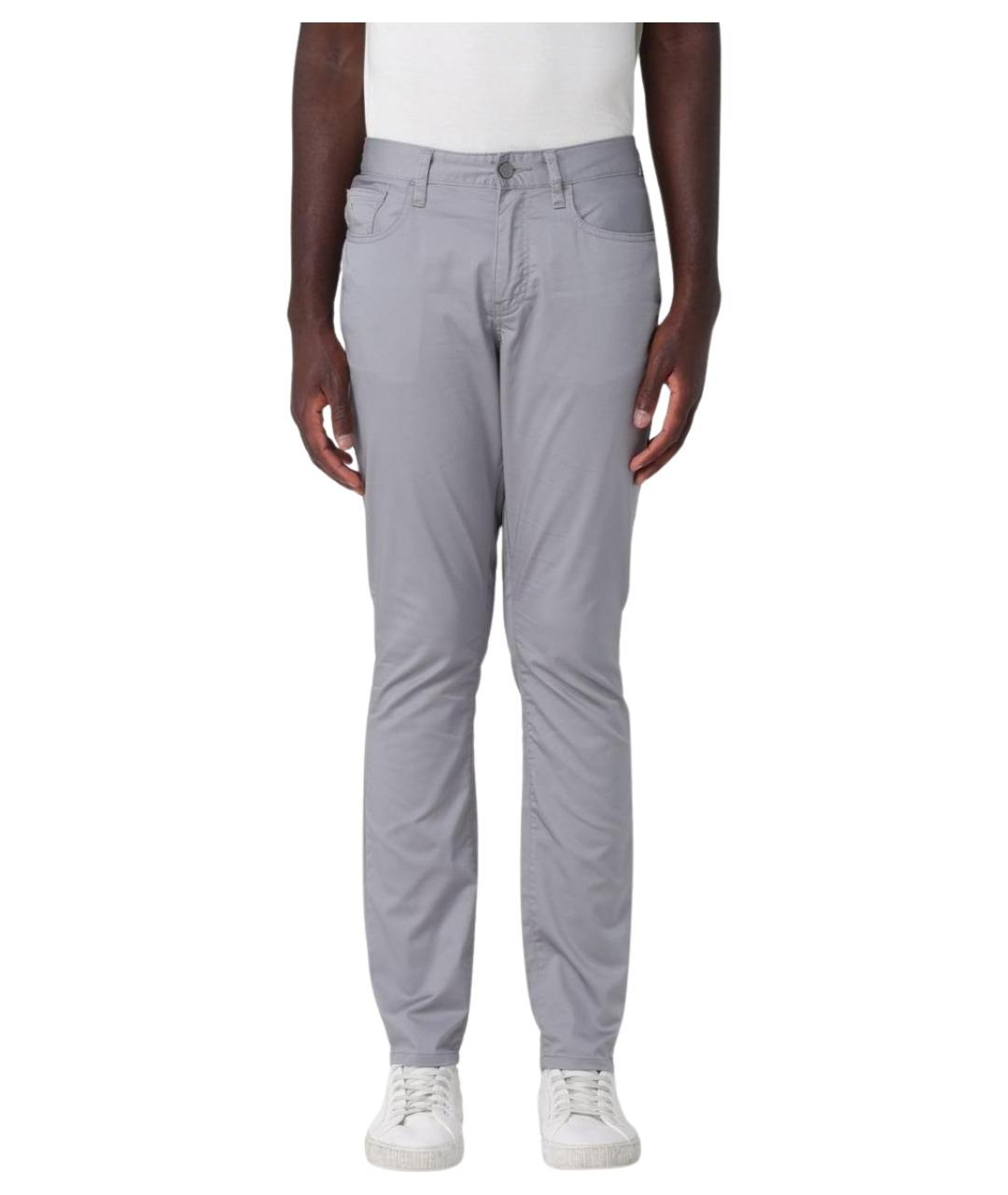ARMANI EXCHANGE Серые хлопковые повседневные брюки, фото 1