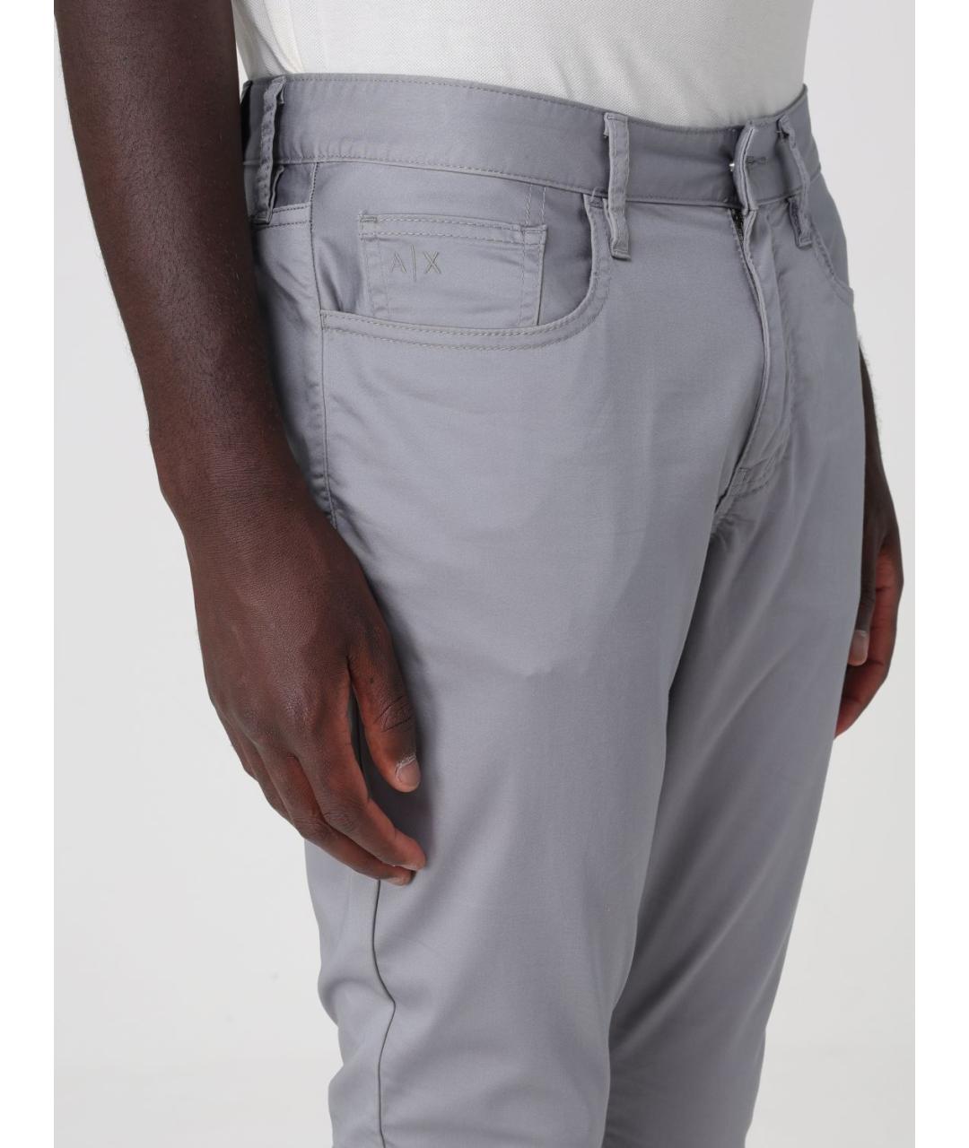 ARMANI EXCHANGE Серые хлопковые повседневные брюки, фото 3