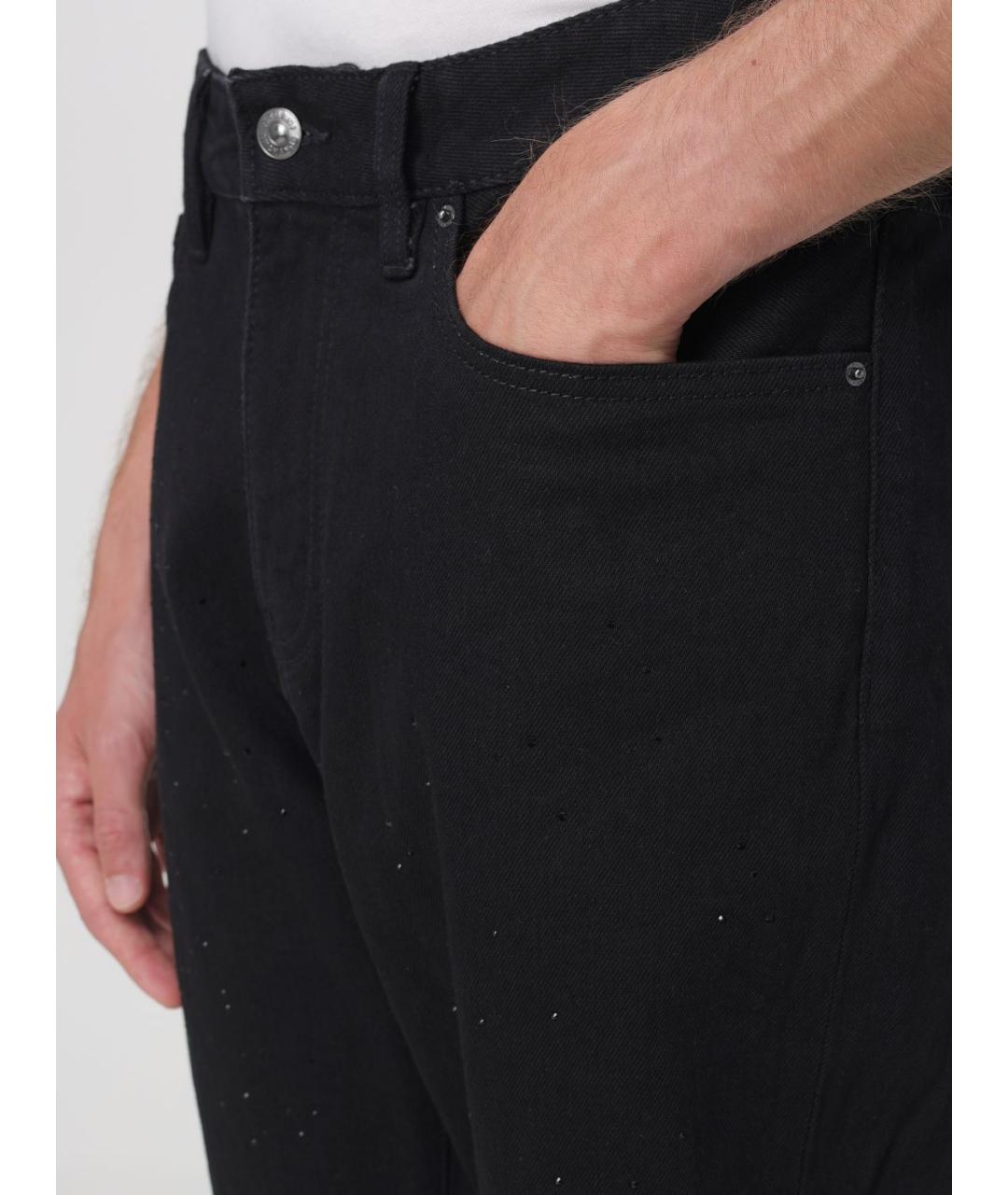 ARMANI EXCHANGE Черные хлопко-эластановые прямые джинсы, фото 3