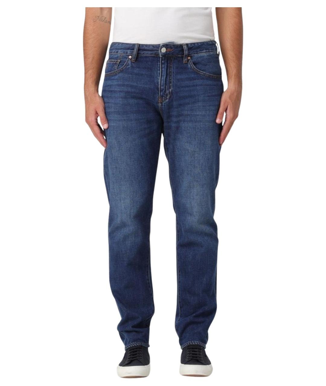 ARMANI EXCHANGE Синие хлопковые прямые джинсы, фото 1