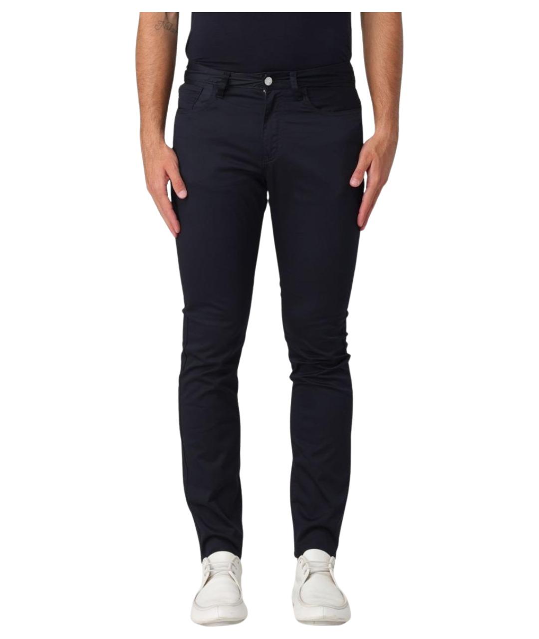 ARMANI EXCHANGE Синие хлопко-эластановые повседневные брюки, фото 1