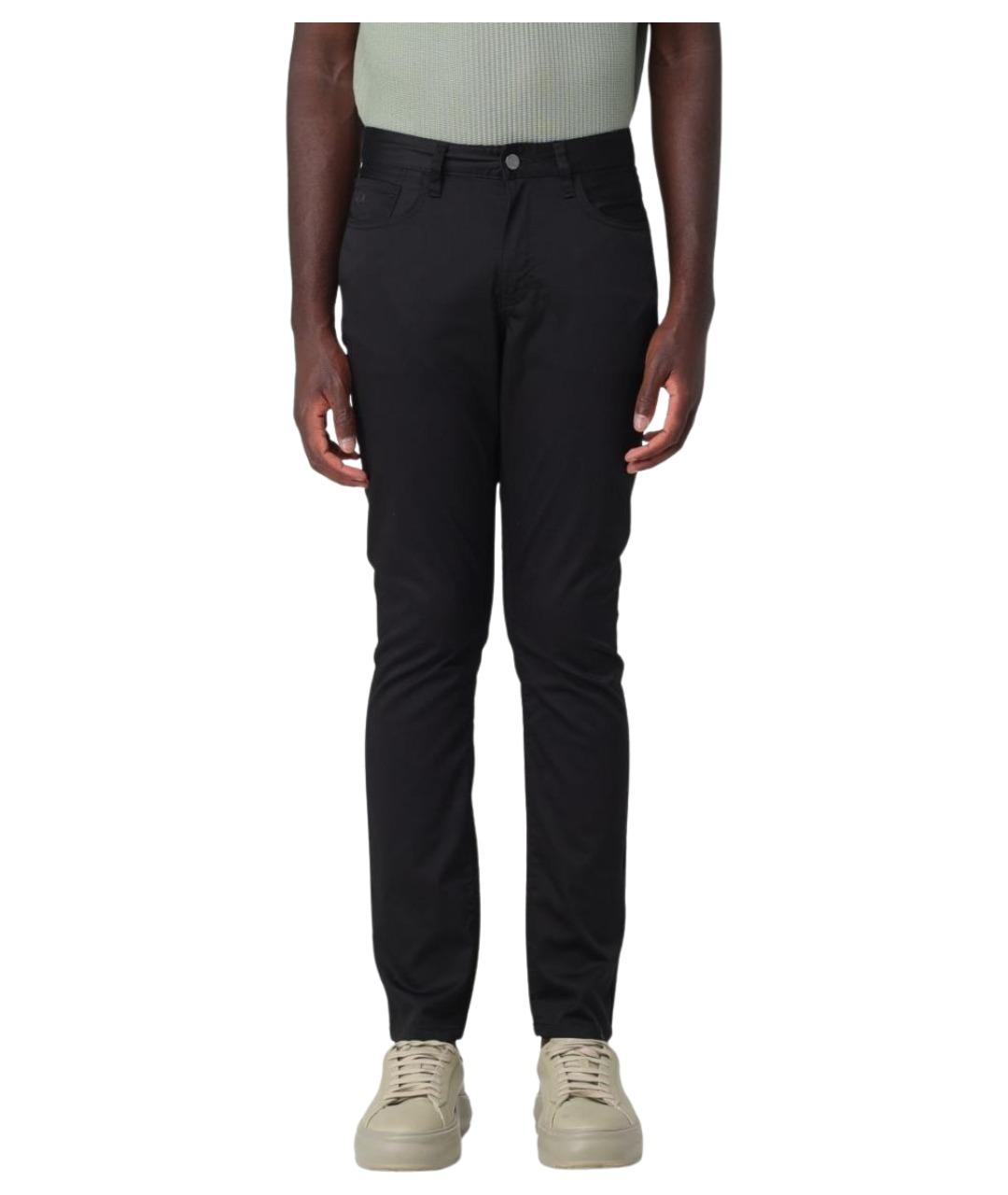 ARMANI EXCHANGE Черные хлопко-эластановые повседневные брюки, фото 1