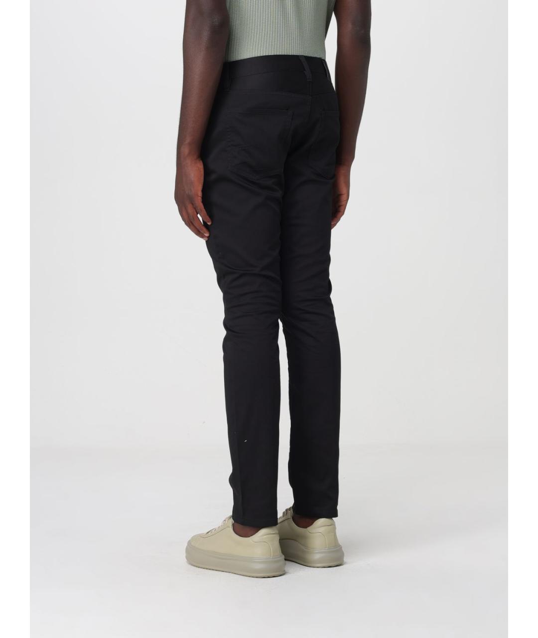 ARMANI EXCHANGE Черные хлопко-эластановые повседневные брюки, фото 2
