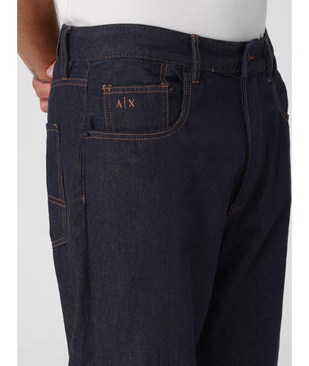 ARMANI EXCHANGE Синие хлопковые прямые джинсы, фото 3