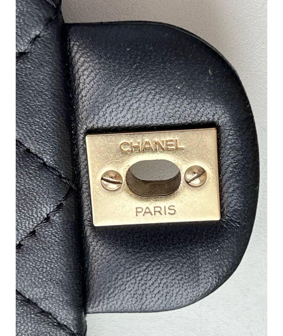 CHANEL Черная кожаная сумка с короткими ручками, фото 5
