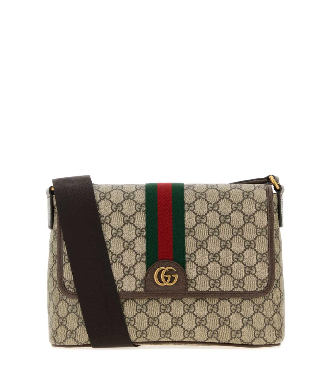 GUCCI Бежевая тканевая сумка на плечо, фото 1
