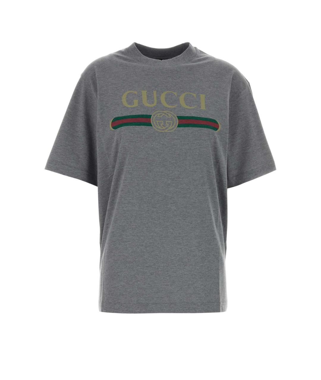 GUCCI Серая хлопковая футболка, фото 1