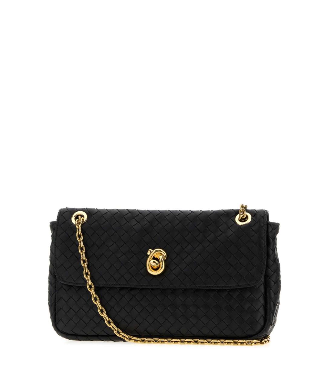 BOTTEGA VENETA Черная кожаная сумка через плечо, фото 2