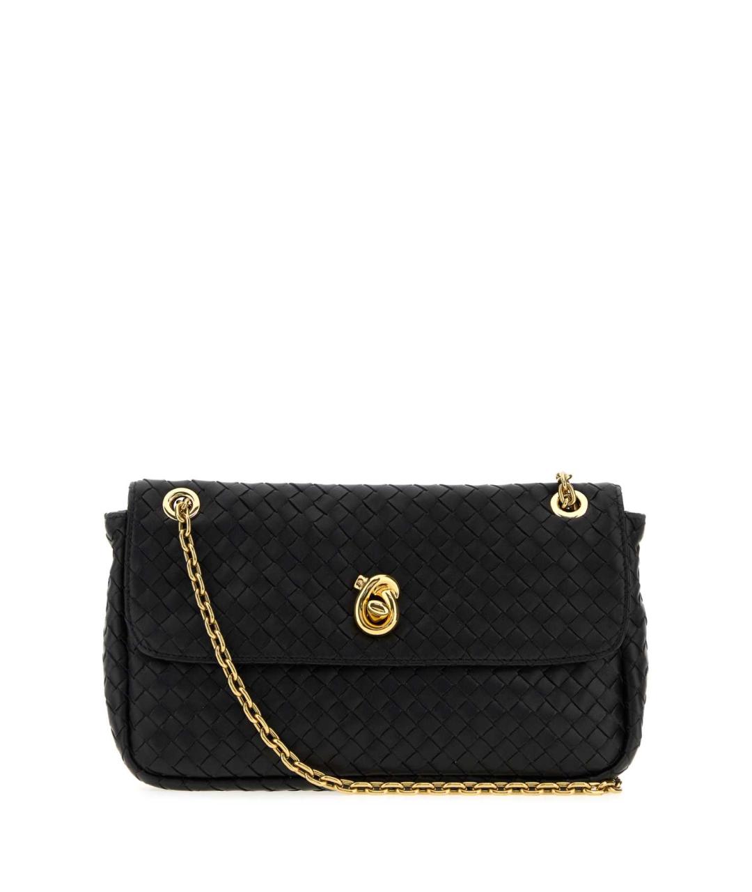 BOTTEGA VENETA Черная кожаная сумка через плечо, фото 1