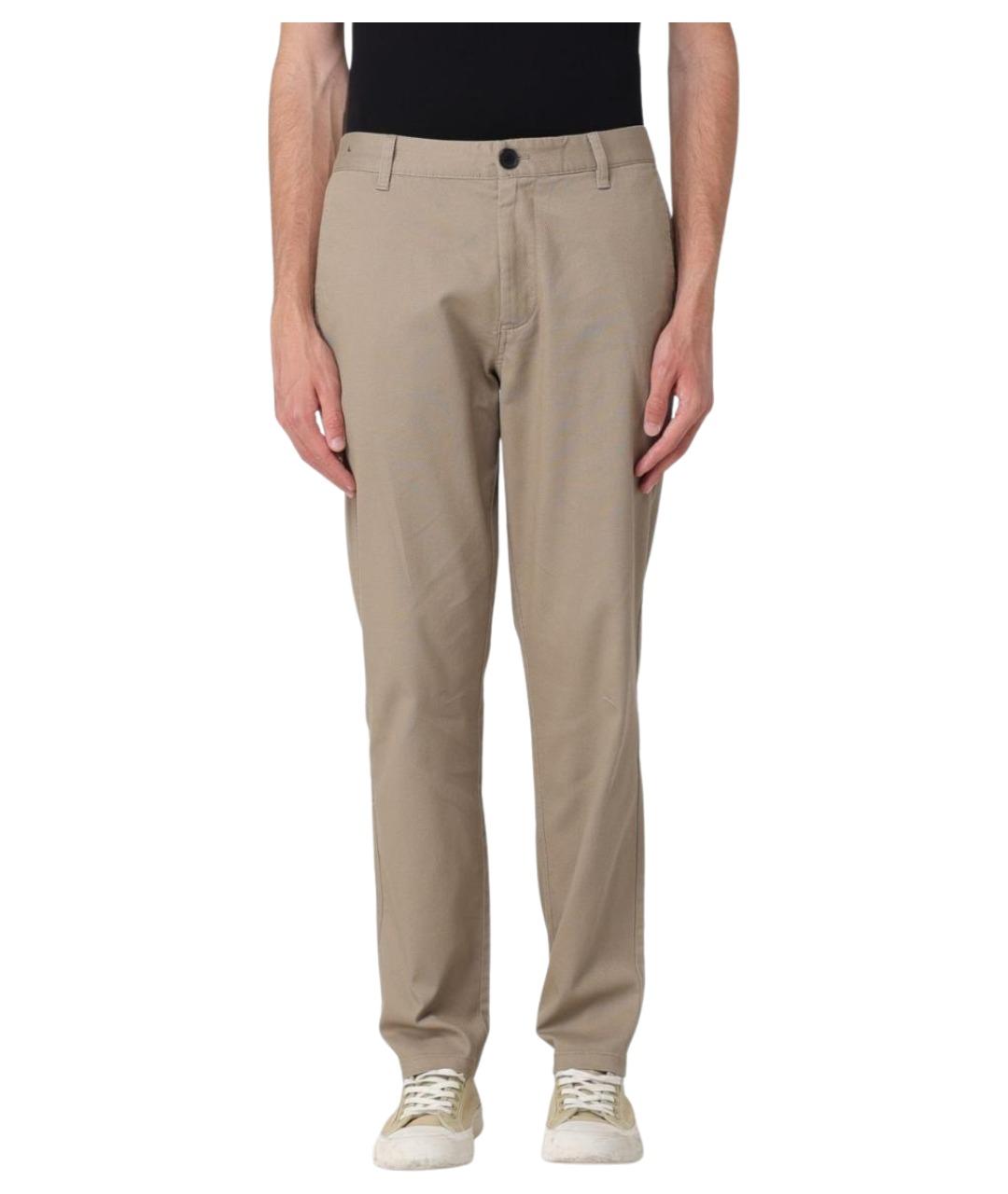 ARMANI EXCHANGE Бежевые хлопковые повседневные брюки, фото 1