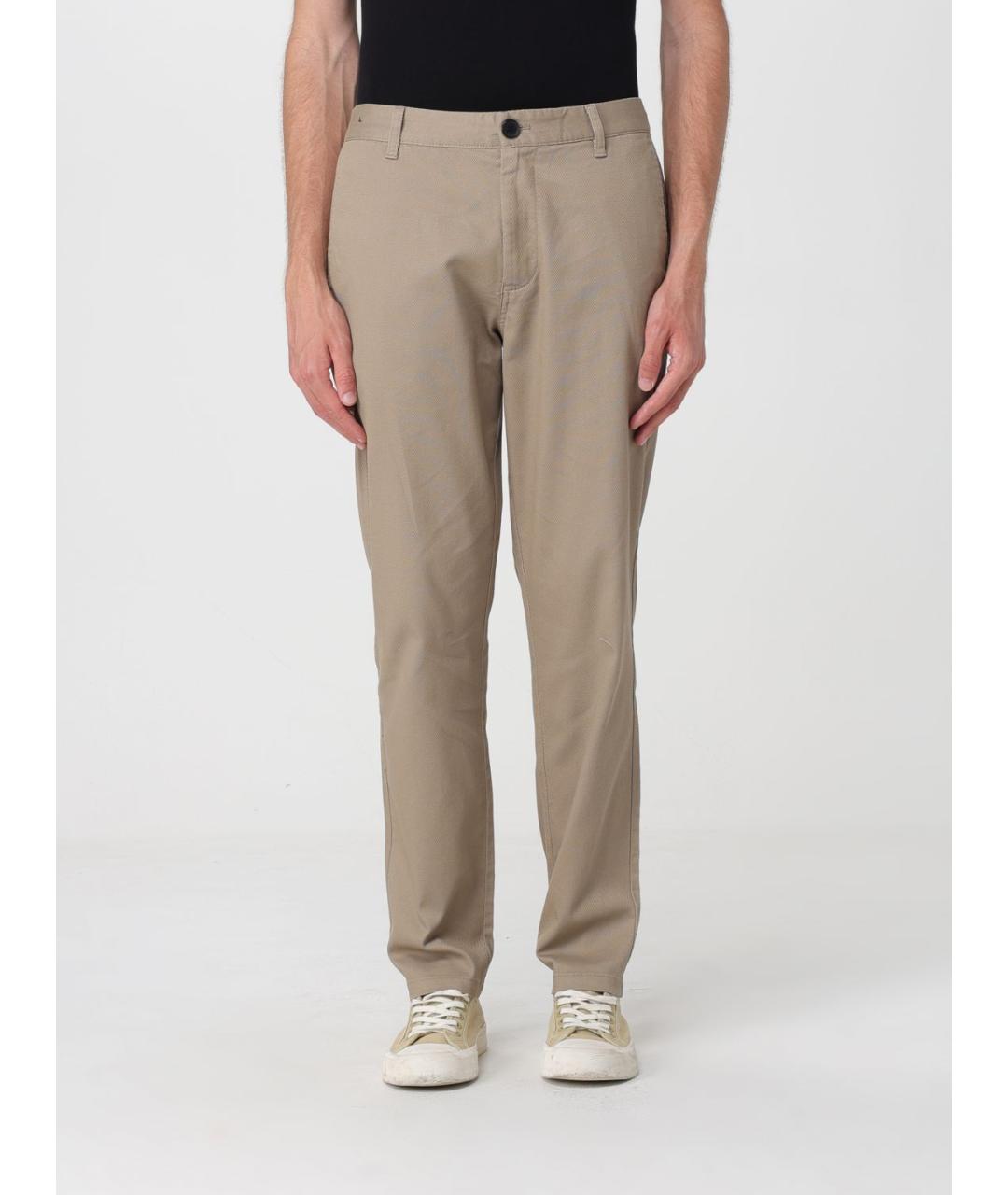 ARMANI EXCHANGE Бежевые хлопковые повседневные брюки, фото 3