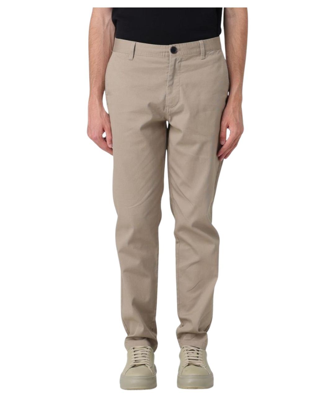 ARMANI EXCHANGE Бежевые хлопковые повседневные брюки, фото 1