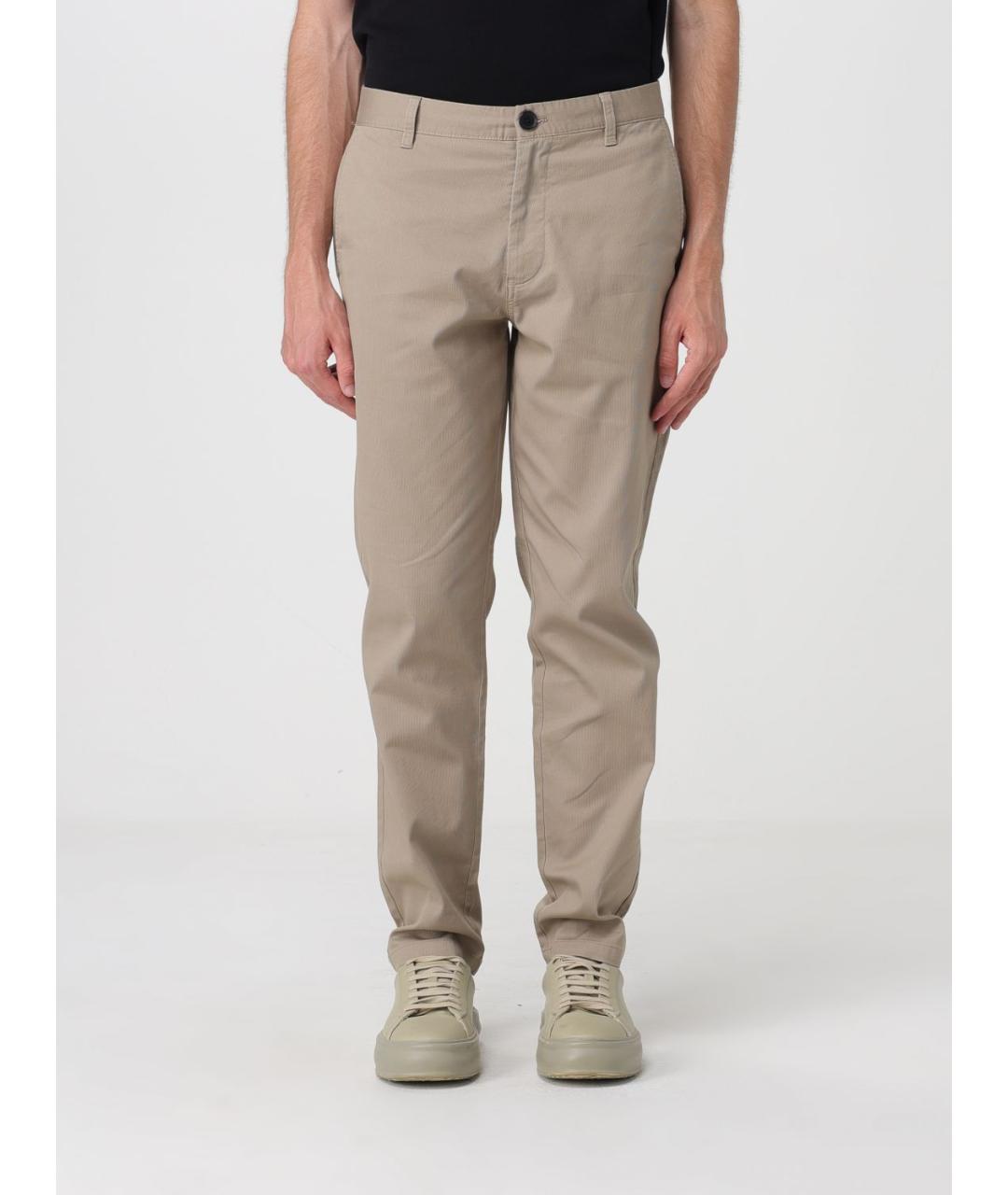 ARMANI EXCHANGE Бежевые хлопковые повседневные брюки, фото 3