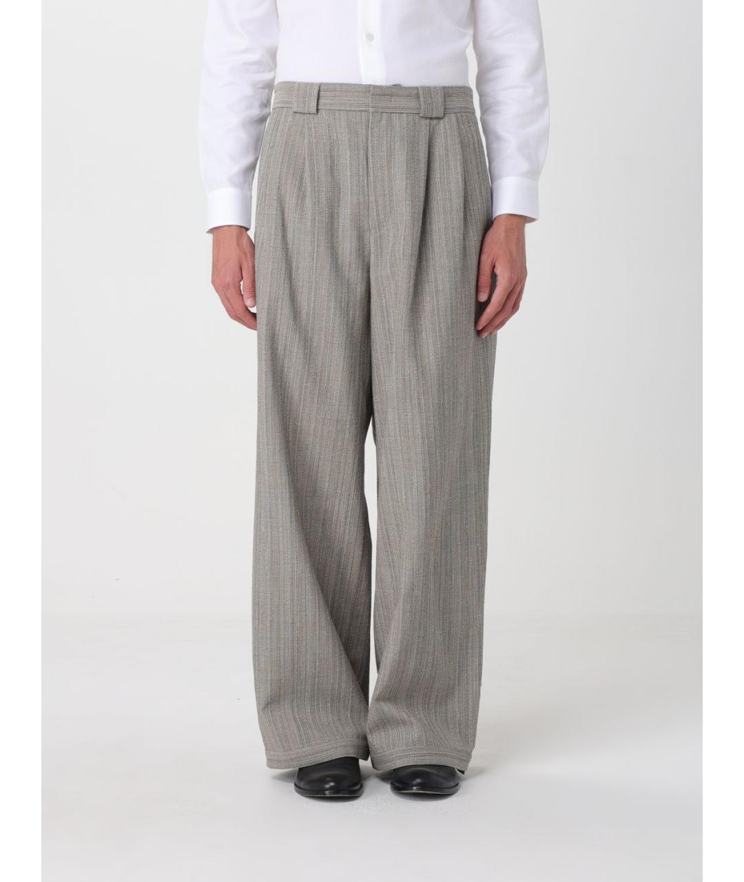 EMPORIO ARMANI Бежевые хлопковые повседневные брюки, фото 4