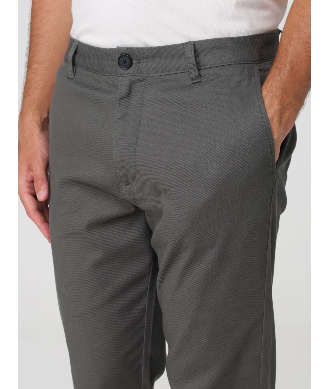 ARMANI EXCHANGE Серые хлопковые повседневные брюки, фото 2