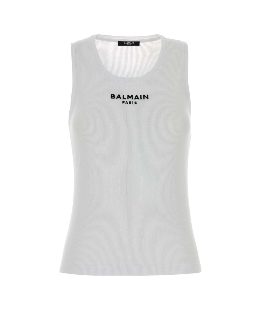 BALMAIN Белая хлопковая майка, фото 1