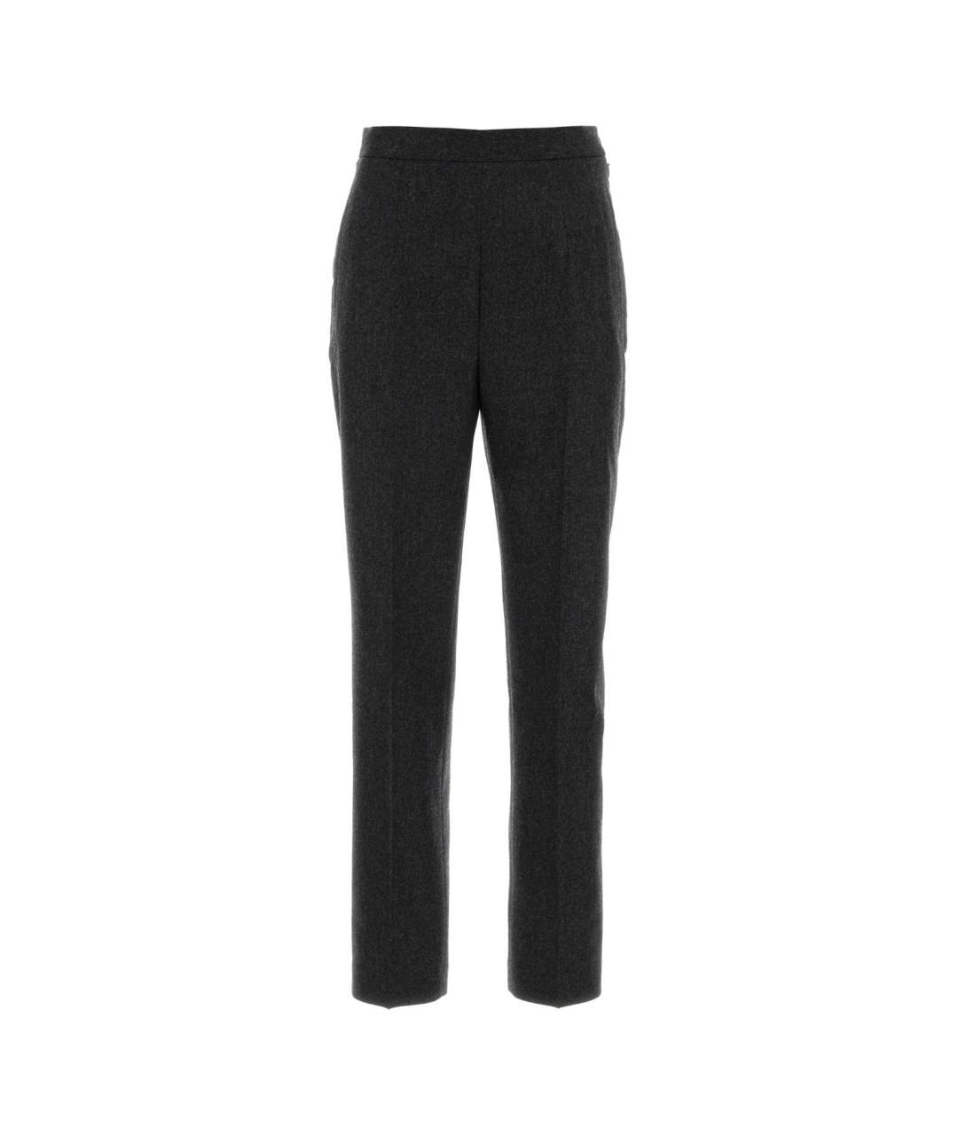 JIL SANDER Серые шерстяные прямые брюки, фото 1