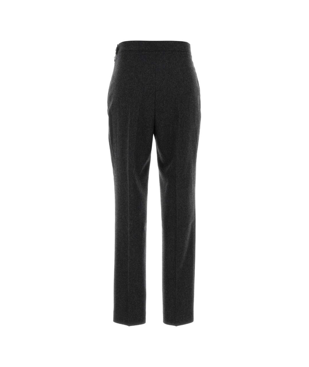JIL SANDER Серые шерстяные прямые брюки, фото 2