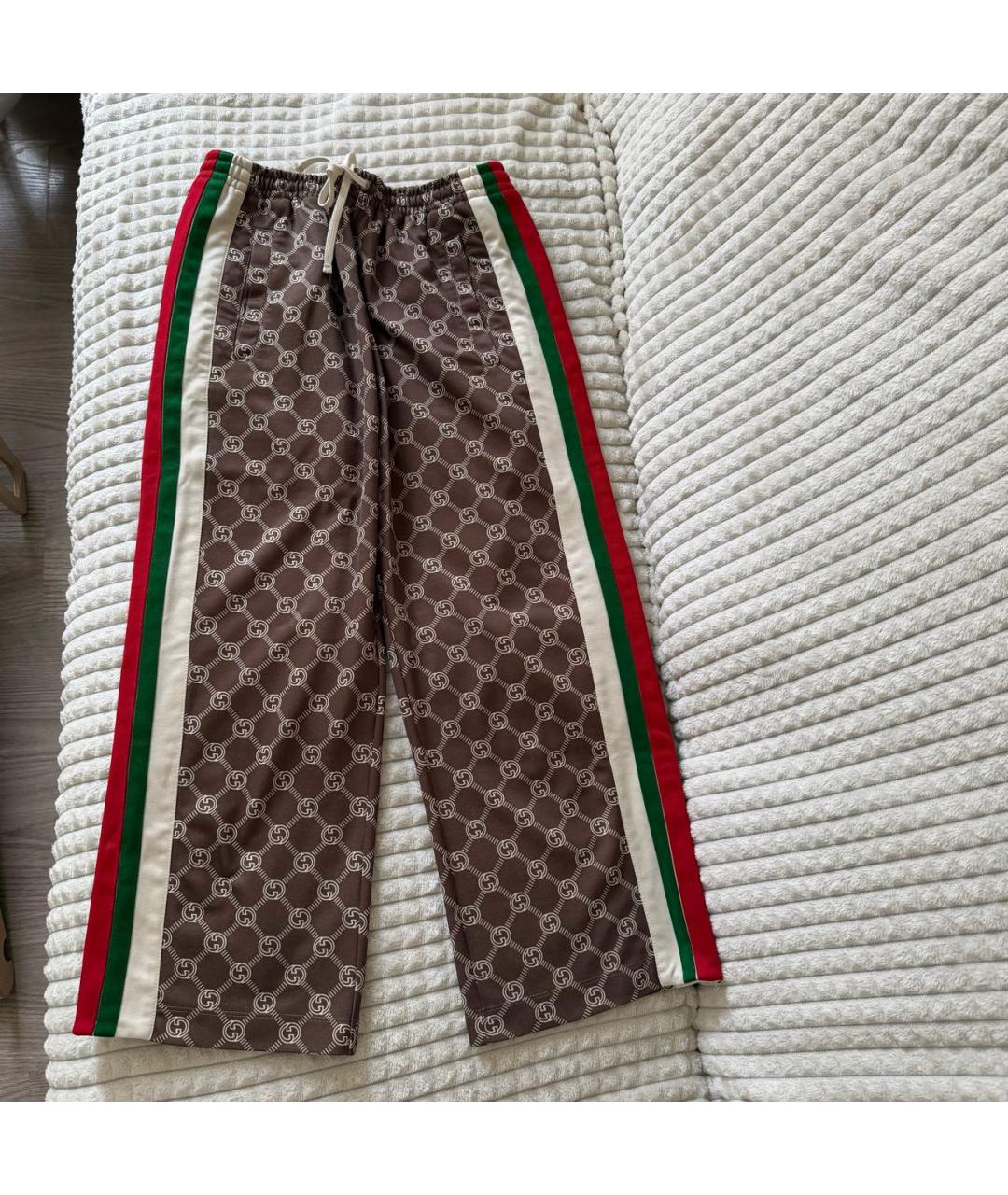 GUCCI Мульти хлопковые прямые брюки, фото 5